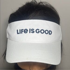 Life is Good Golf Tennis White Visor NWT